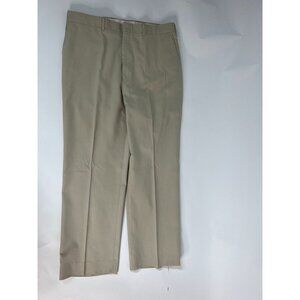 Haggar Mens Khaki Pants 36x30 Combed Cotton & Fortrel Polyester